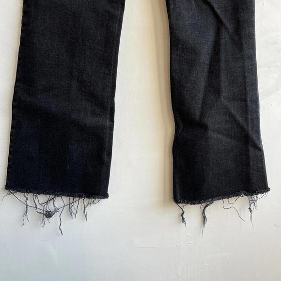 Zara Women's Size 6 Black Distressed Hem Skinny Jeans Grunge High Waisted - Picture 3 of 13